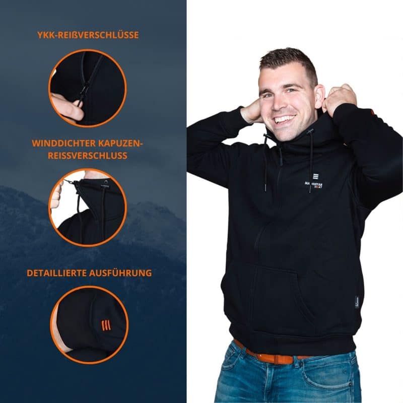 ETNA Beheizbare Hoodie Magnetar Heat Model Man und Detaillen